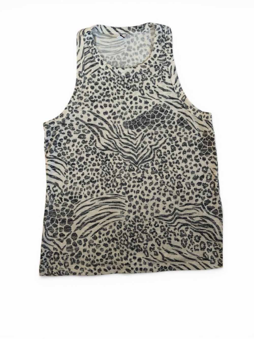 Z Supply Black and Cream Leopard Print Tank